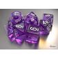 Chessex – Set de 7 dés Translucent Mini-hedral Purple/white