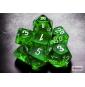 Chessex – Set de 7 dés Translucent Mini-hedral Green/white
