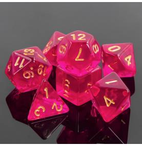 Lot de 7 dés Multiformat – 16mm - Violet Foncé Transparent