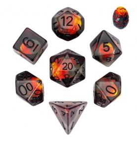 Lot de 7 dés résine gamme Insert - en boite - Le Dernier Œuf de Dinosaure