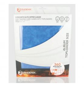 PHOENIX SHIELD - Deluxe Portfolio TOPLOADER 9 cases (360 c)-BLEU CIEL