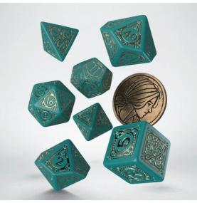 Lot de 7 dés avec pièce- The Witcher- Triss