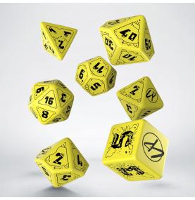 Lot de 7 dés- Cyberpunk Red- Danger Zone-Jaune