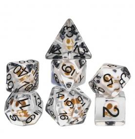 Lot de 7 dés résine gamme Insert - en boite - Crâne