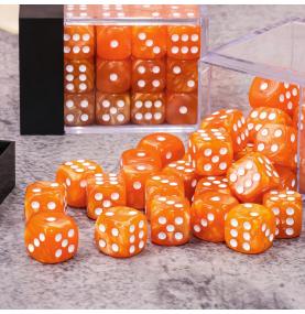 Lot de 36 dés 6 faces - Orange Nacré