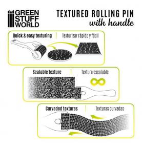 Rouleau texturé avec poignée - Chaussée de petite dalles