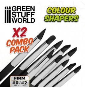 Pinceau Silicone - Colour Shapers TAILLE 0 et 2 - 10 pinceaux - NOIR FERME