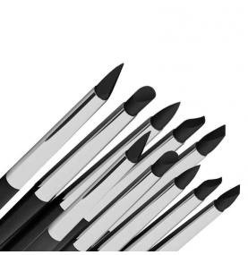 Pinceau Silicone - Colour Shapers TAILLE 0 et 2 - 10 pinceaux - NOIR FERME